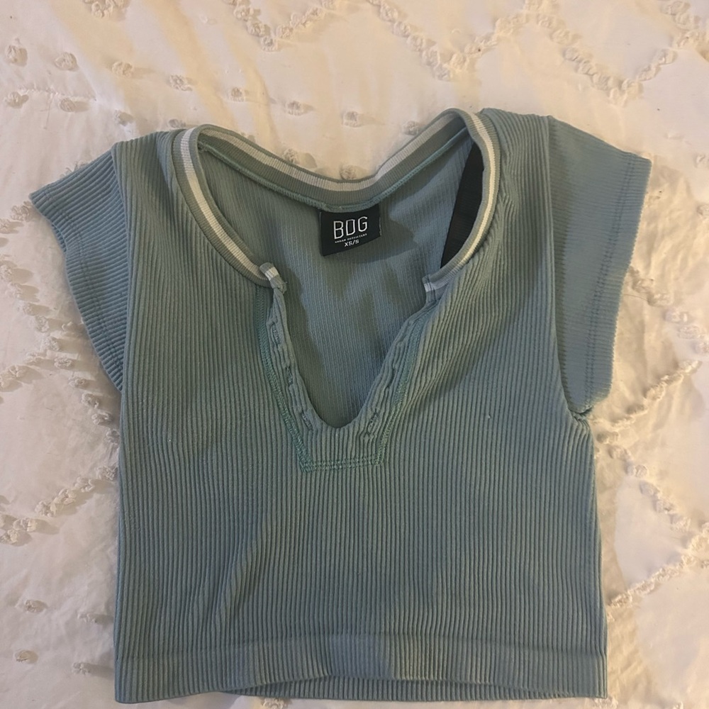 Kids Ribbed Blue Top